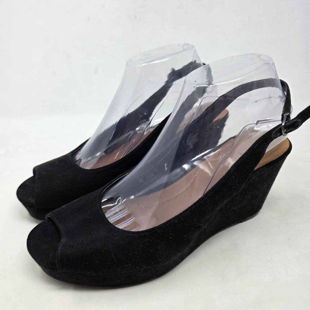 Style & Co. black slingback wedge pumps closed toe womens Size 9